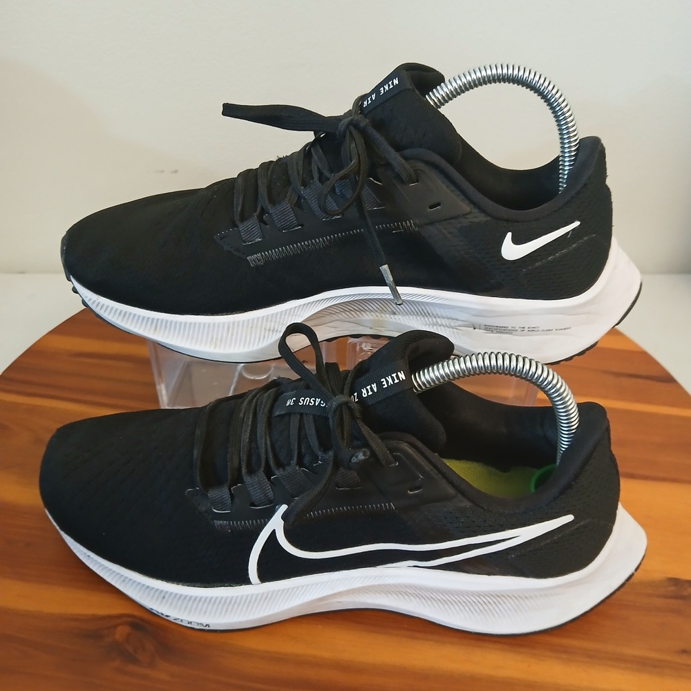Nike Air Zoom Pegasus 38 Womens 9 Black Running Shoes Sneakers CW7358-002